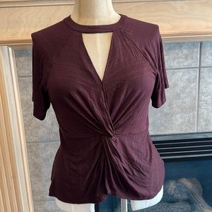 Maurices burgundy twist front top